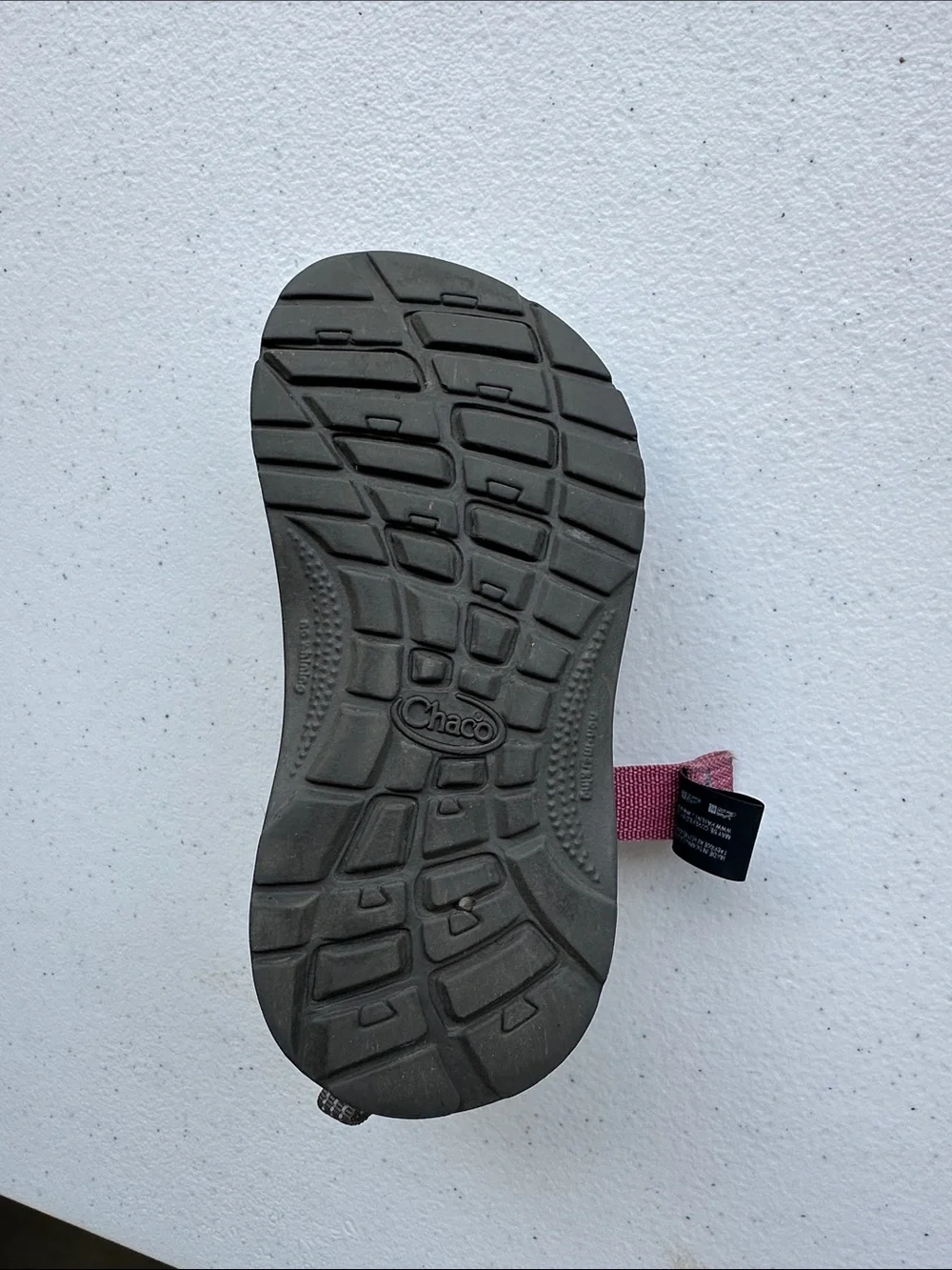 Chaco Kids Black Footbed Sandals with Pink Multi-Pattern Straps